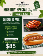 July Monthly Special- Pork Sausages