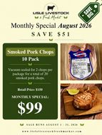 August Monthly Special-Smoked Pork Chops