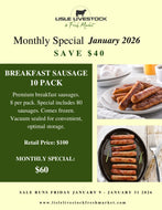 January Monthly Special- 10 Pack Breakfast Sausages