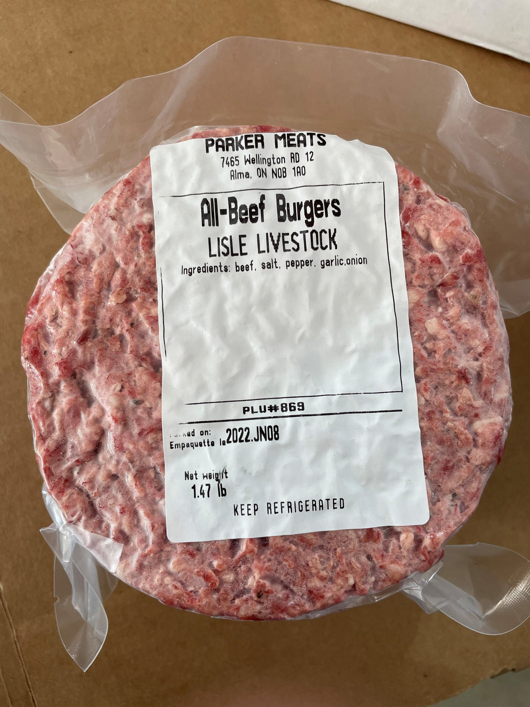 4 Pack All Beef Burgers